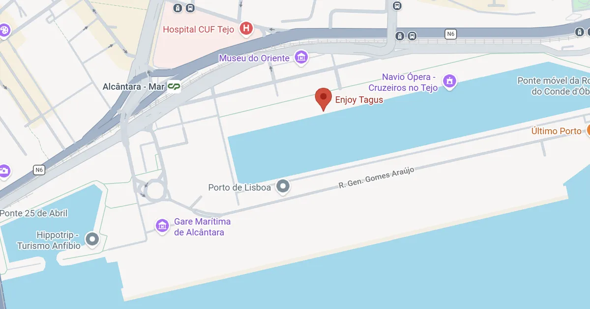 Mapa da zona da Doca do Espanhol, junto ao edifício Liscont, em Alcântara